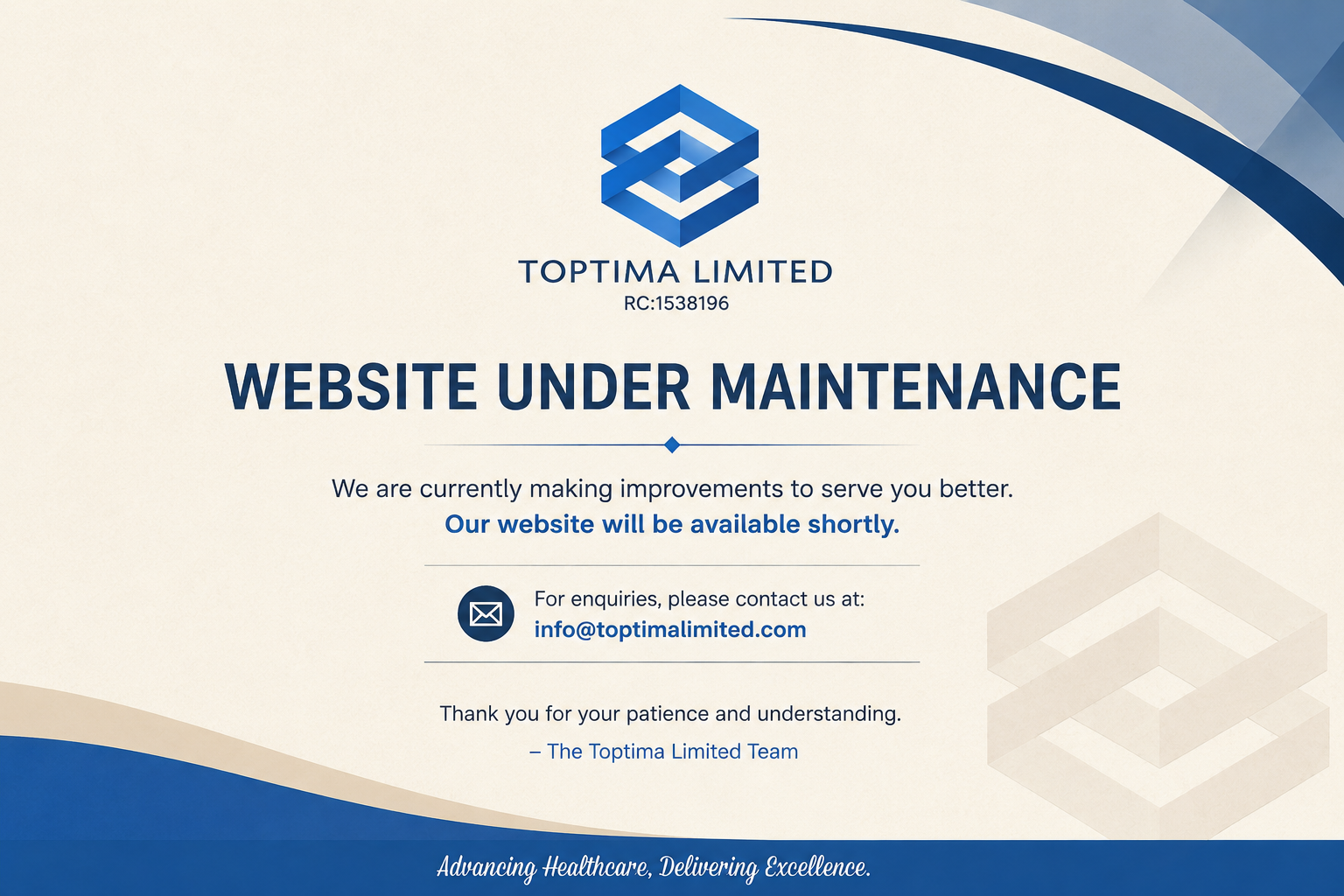 Toptima Limited Website Under Maintenance